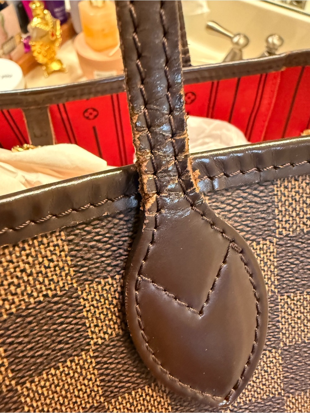 Louis Vuitton Damier Ebene Brown Checkered Tote - Picture 13 of 16